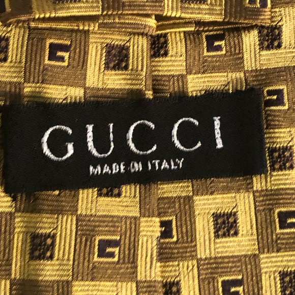 🥁🥁Men’s vintage Gucci necktie. Gold. EUC. BEAUTIFUL. RSRE - Picture 7 of 12